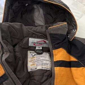 Obermeyer Men's Black and Orange Ski Jacket